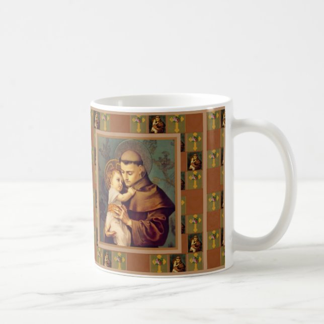 Caneca De Café St Anthony de Pádua com bebê Jesus (Direita)