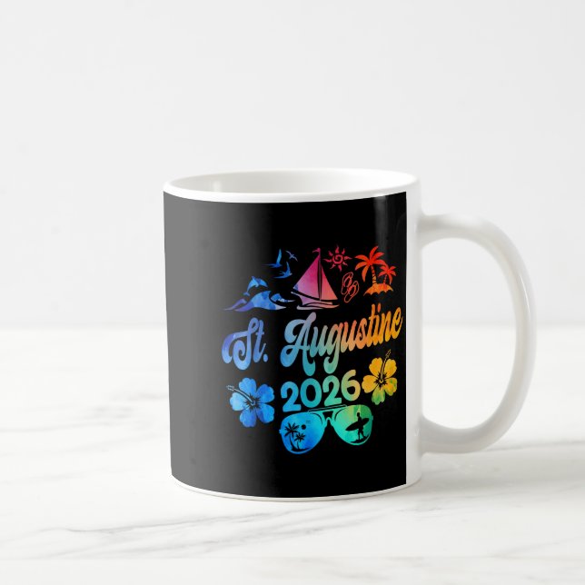 Caneca De Café St. Augustine Florida 2026 Vacation Tie Dye Summer (Direita)