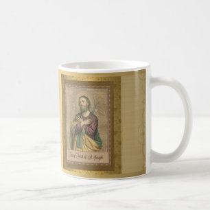 Caneca De Café St Joseph com oração católica de Memorare