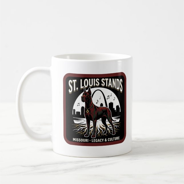 Caneca De Café St. Louis Stands Great Dane Cultural Legacy Art (Esquerda)