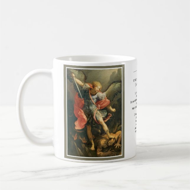 Caneca De Café St Michael a oração poderosa do arcanjo (Esquerda)