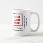 Caneca De Café Staff Employee Personalized Name Logo Website<br><div class="desc">Make your own modern custom appreciation mug for your staff employees, complete with your business logo, slogan, and website address. Upload your logo to replace the image you see now on this mug (an image where you can read the text "Your Logo Here"), and personalize the slogan, website address, employee...</div>