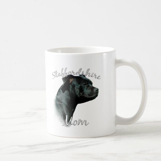 Caneca De Café Staffordshire Bull Terrier Mãe 2 (Direita)
