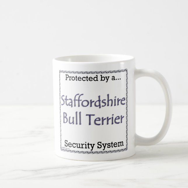 Caneca De Café Staffordshire Bull Terrier Security System (Direita)
