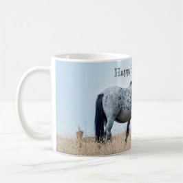 Caneca De Café Stallion e Foal Felizes de Cavalos Selvagens e Dia