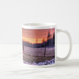 Caneca De Café Stallion Running Home no Sunset no Ranch