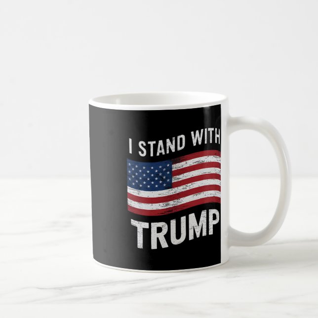 Caneca De Café Stand With Trump American Flag Men Mulher Usa Vint (Direita)