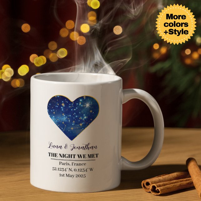 Caneca De Café Star Map Mug Personalizado: A Noite Que Nos Encont (Personalized Star Map Mug: The Night We Met (Anniversary Gift))