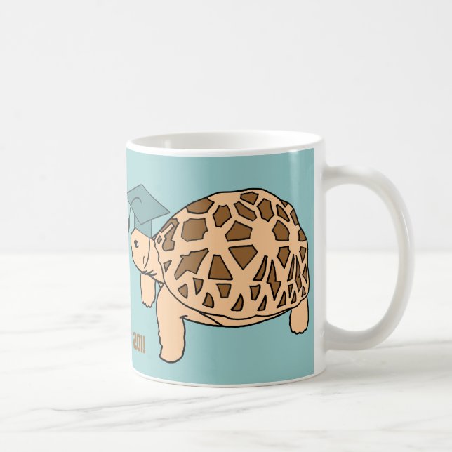Caneca De Café Star Tortoise Graduation Mug (teal) (Direita)