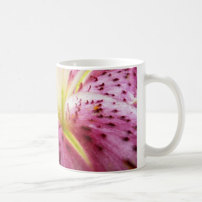 Caneca De Café Stargazer Lily Bright Magenta Floral (Direita)