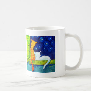 Caneca de café Stargazing dos gatos