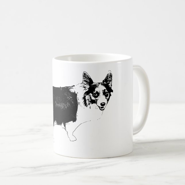 Caneca De Café Starlit Corgi Cheer (Frente Esquerda)