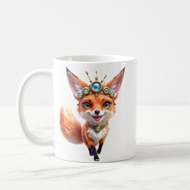 Caneca De Café Starlit Fox of the Moonlit Meadows.  (Esquerda)