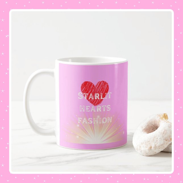 Caneca De Café Starlit Hearts Fashion Red Heart Shine (Starlit Hearts Fashion Red Heart Shine Coffee Mug - 11 oz)