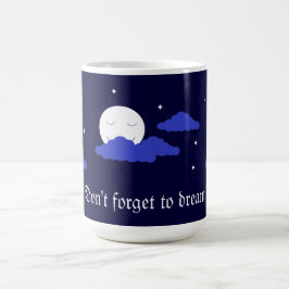 Caneca De Café Starry Moon with Clouds:  Dark Blue
