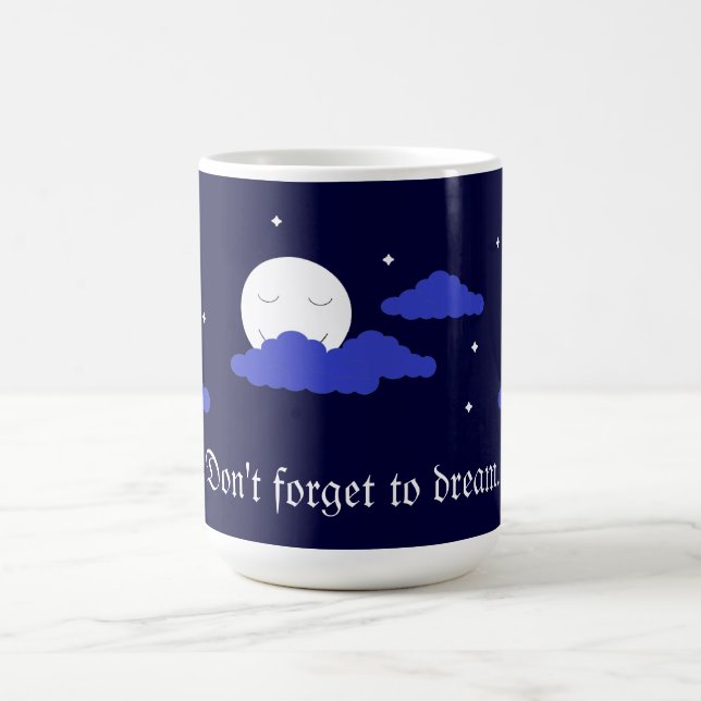 Caneca De Café Starry Moon with Clouds:  Dark Blue (Centro)