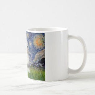 Caneca De Café Starry Night - Black & White Tibetan Terrier