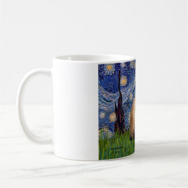 Caneca De Café Starry Night - Dois Gatos Siameses (Choc Pt)