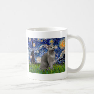 Caneca De Café Starry Night - Gato Azul Russo