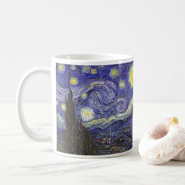Caneca De Café Starry Night por Vincent van Gogh (Com Donut)
