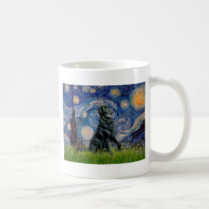 Caneca De Café Starry Night - Retriever Revestido Plana 2