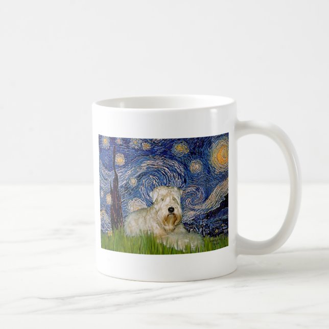 Caneca De Café Starry Night - Wheaten Terrier 1 (Direita)