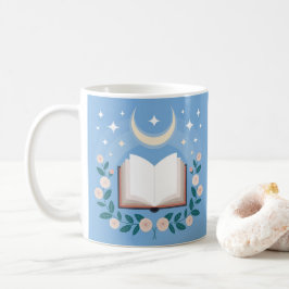 Caneca De Café Starry Sky Moon Flowers Book Lover Classic Mug