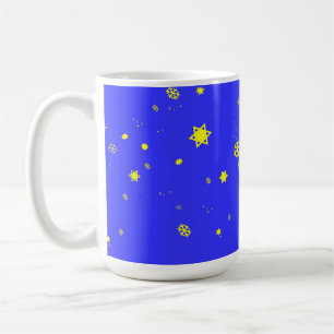 Caneca De Café Stars and Snowflakes Tempestade de neve no céu az