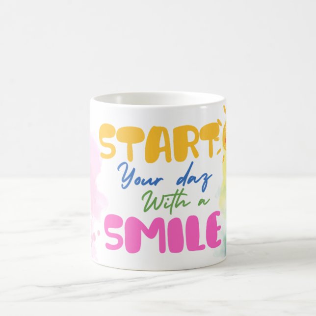 Caneca De Café Start Your Day with a Smile – Cute  (Centro)