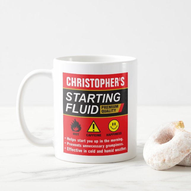 Caneca De Café Starting Fluid Personalized Parody (Com Donut)