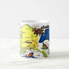 Caneca De Café State of Alaska Map Postcard Mug
