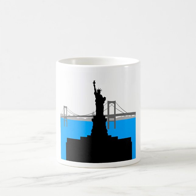 Caneca De Café Statue of Liberty Silhouette New York Skyline (Criador carregado)