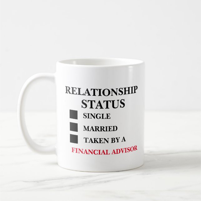 Caneca De Café Status do Relacionamento Consultor Financeiro  (Esquerda)