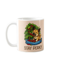 Stay Perky Cute Dog Ceramic Coffee Mug