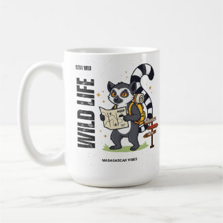 Caneca De Café Stay Wild Lemur Life - Madagascar Vibes Cute lemur