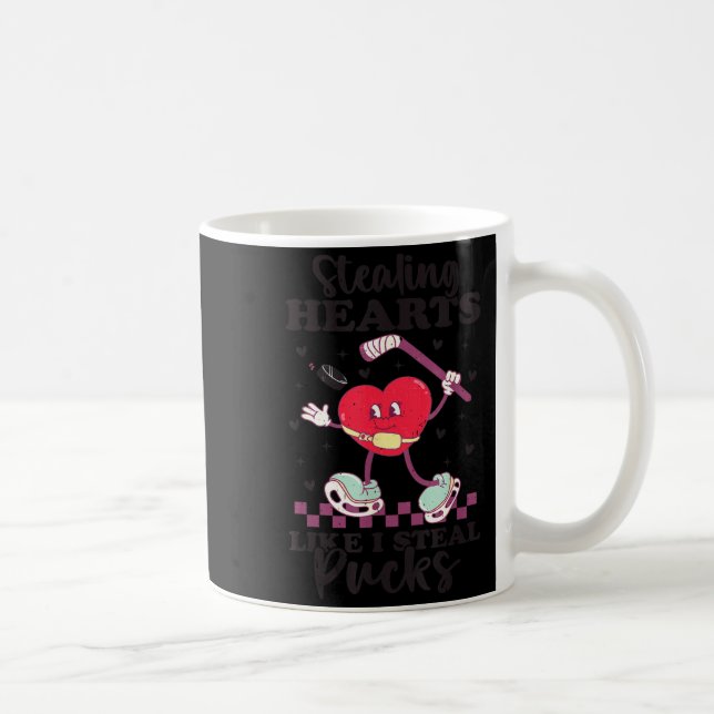 Caneca De Café Stealing Hearts Like I Steal Pucks Funny Valentine (Direita)