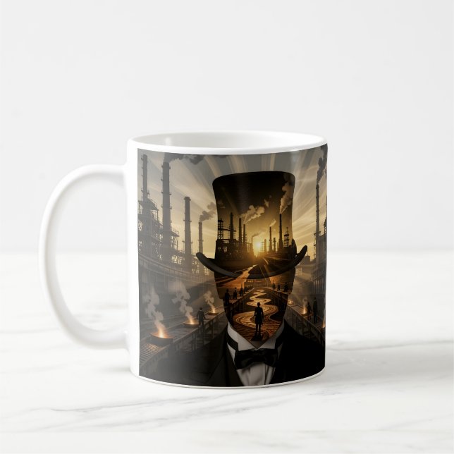 Caneca De Café Steel & Sunsets Exploring the Industrial Frontier (Esquerda)