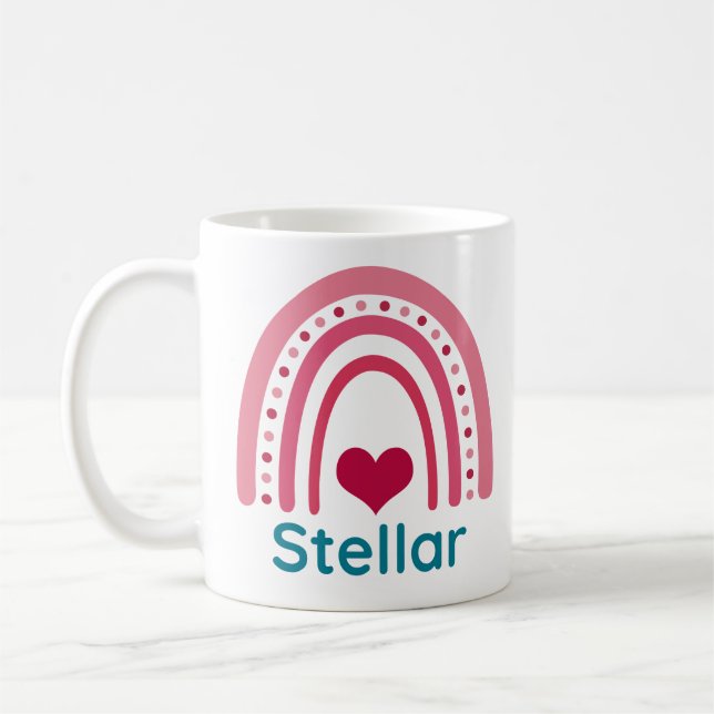 Caneca De Café Stellar Viva Magenta Boho Arco-Íris (Esquerda)