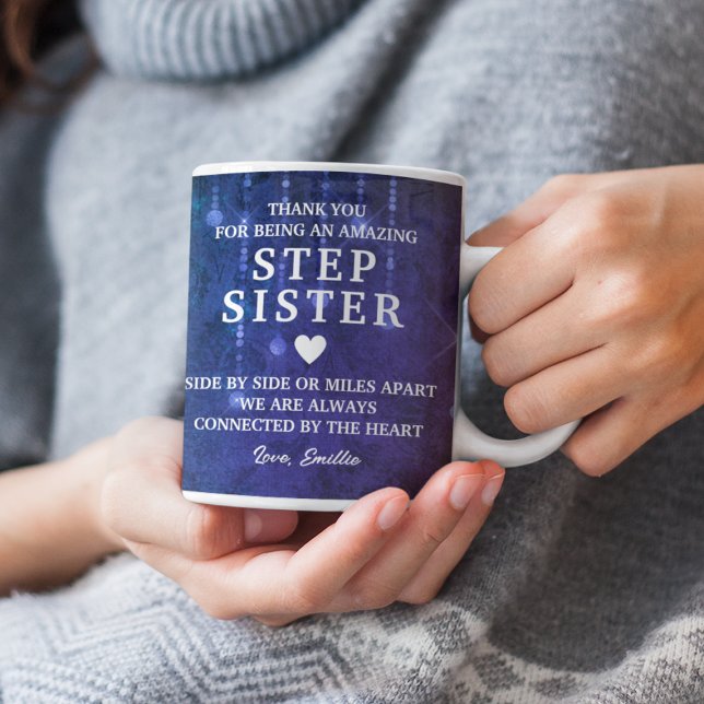 Caneca De Café Stepirmã Obrigado Mensagem Sensível Personalizada (Stepsister Thank You Heartfelt Message Custom Coffee Mug
)