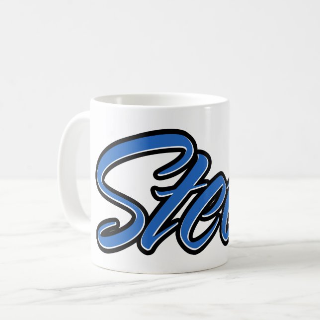 Caneca De Café Steve Vorname Name blue Tasse Kaffeetasse (Frente Esquerda)