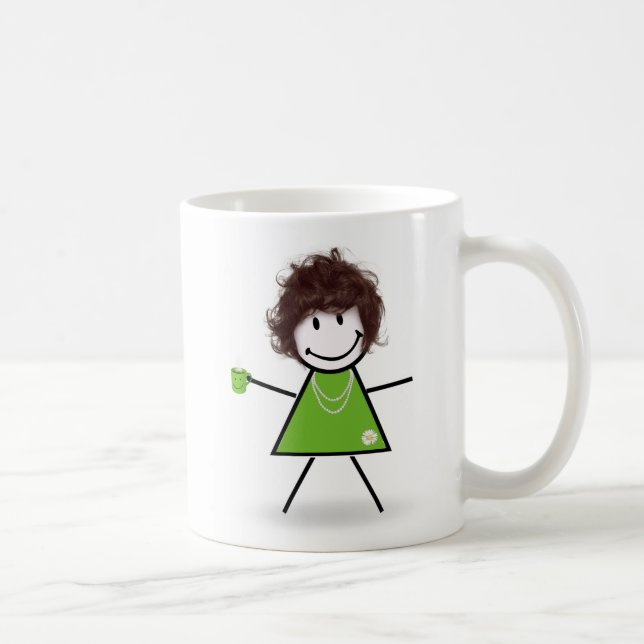 Caneca De Café Stick Girl com café (Direita)