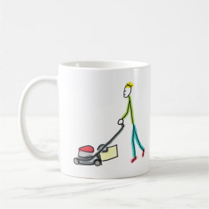 Caneca De Café Stickman Cortador de Grama