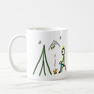 Caneca De Café Stickman de Acampamento