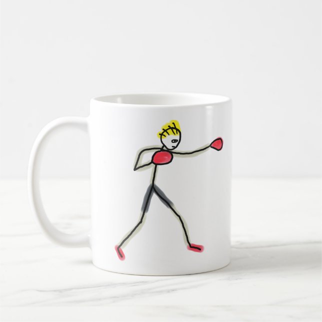 Caneca De Café Stickman de Boxe (Esquerda)