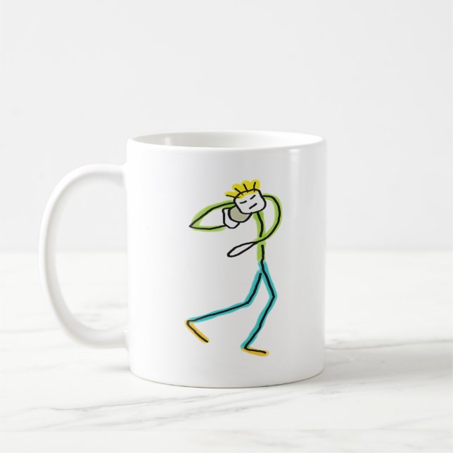 Caneca De Café Stickman de Lançamento de Peso (Esquerda)