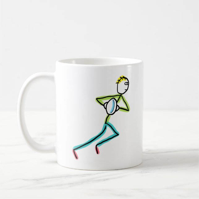 Caneca De Café Stickman de Rugby (Esquerda)