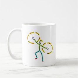 Caneca De Café Stickman Girando Poi