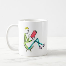 Caneca De Café Stickman Leitor
