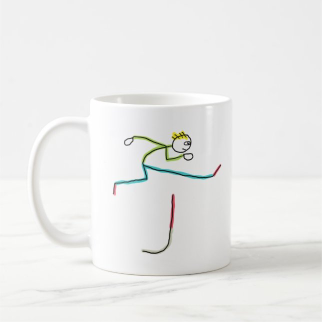 Caneca De Café Stickman Saltando Obstáculos (Esquerda)