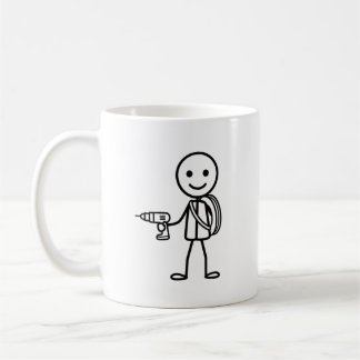 Caneca De Café Stickmen At Work - O Eletricista